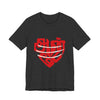Anbe Sivam (அன்பே சிவம்) Red Script Tee: Tamil Love Heart Graphic T-Shirt