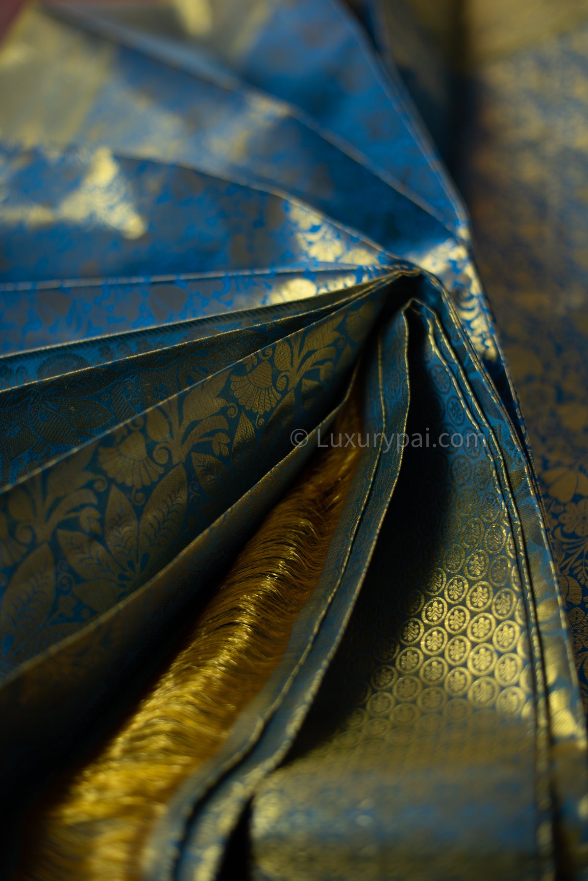 Gorgeous Ramar Blue Kanchipuram Pure Pattu (Silk) Handloom Kai Korvai Bridal Wedding Saree