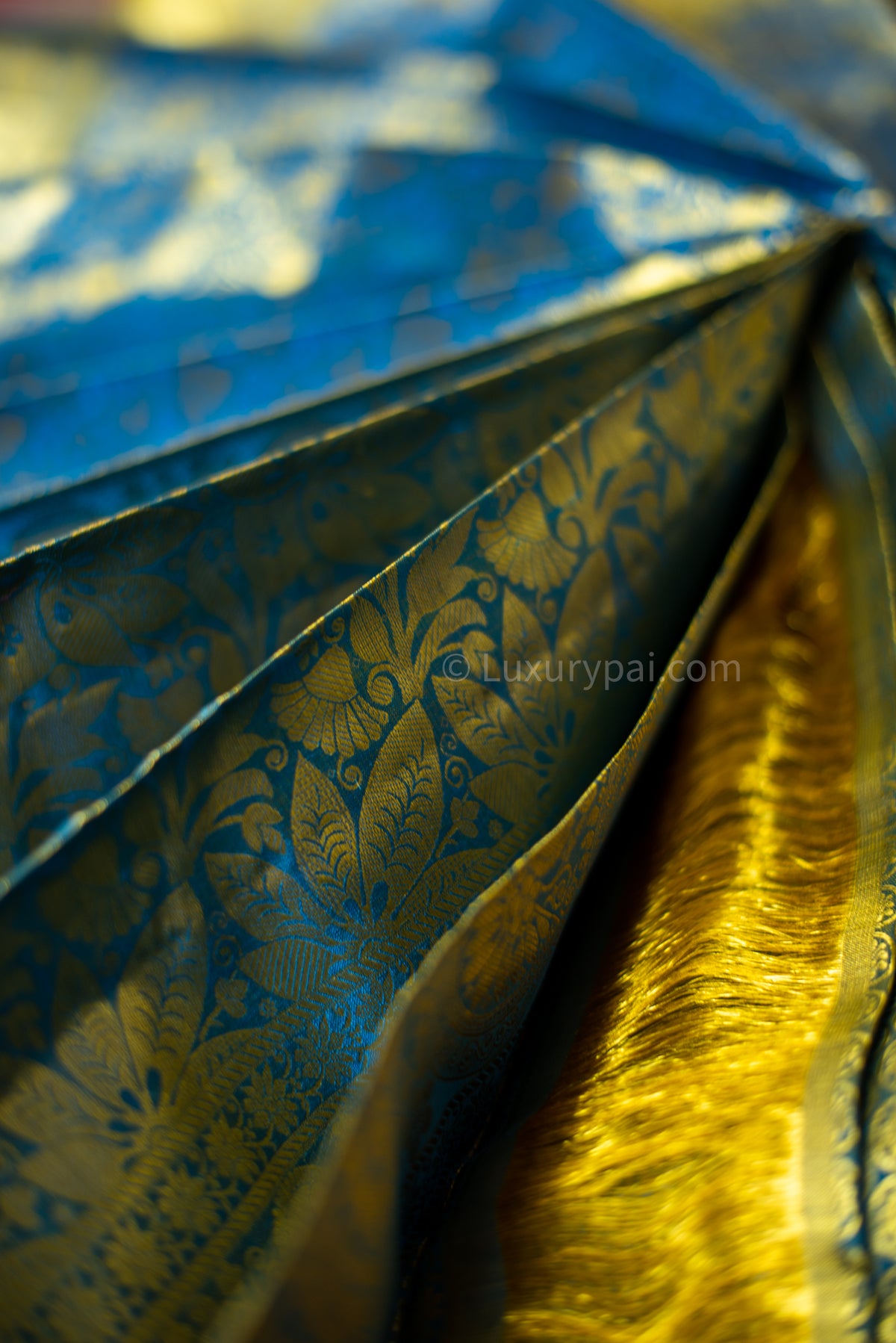 Gorgeous Ramar Blue Kanchipuram Pure Pattu (Silk) Handloom Kai Korvai Bridal Wedding Saree