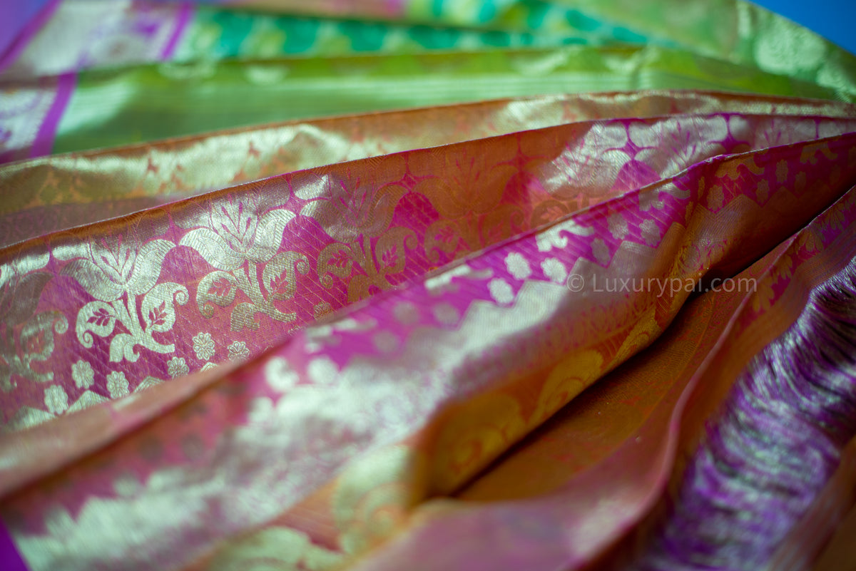 Gorgeous Parrot & Leaf Green Kanchipuram Pure Pattu (Silk) Handloom Kai Korvai Bridal Wedding Saree