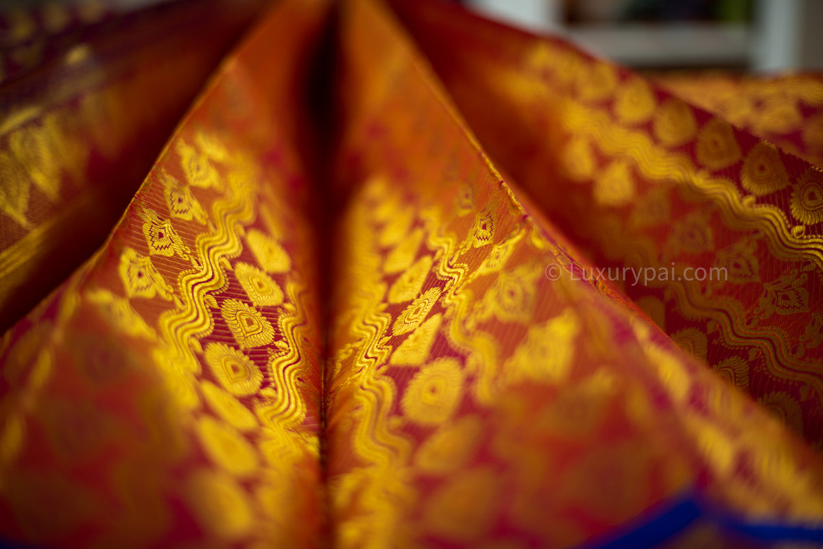 Elegant Rose Pink Kanchipuram Pure Pattu (Silk) Handloom Kai Korvai Bridal Wedding Saree