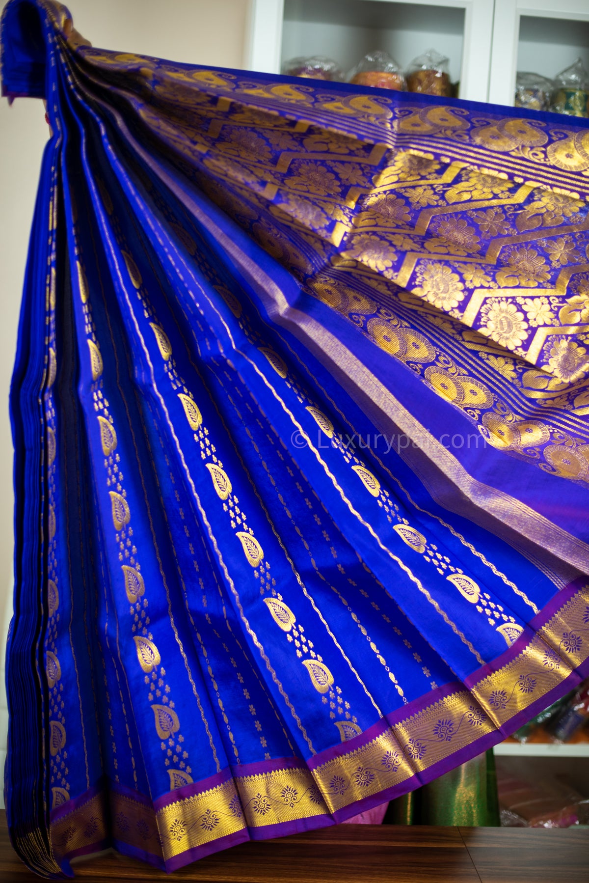 Light Sandal Color Kanjeevaram Silk Saree with Double Side Korvai and |  Silk sarees, Handloom saree, Saree