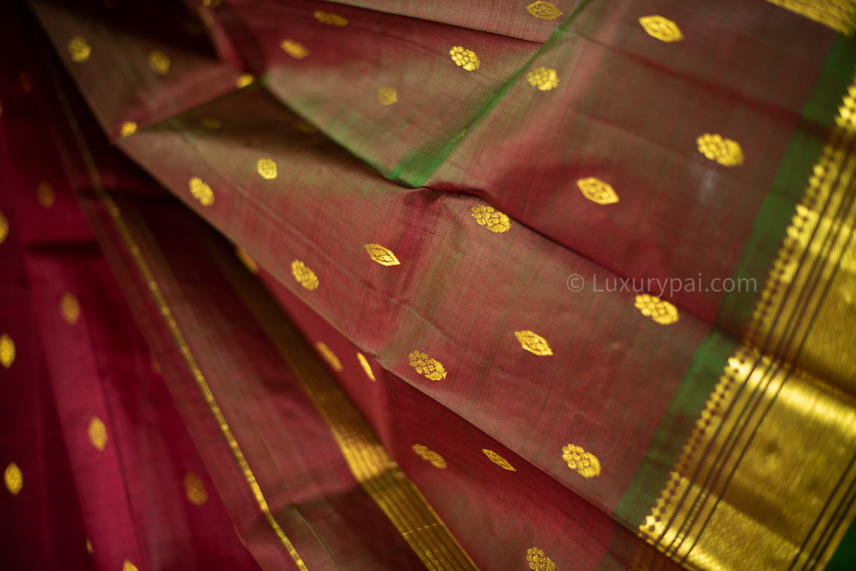 Gorgeous Rakita Rakita Kanchipuram Pattu Saree in Maroon with Butta Design