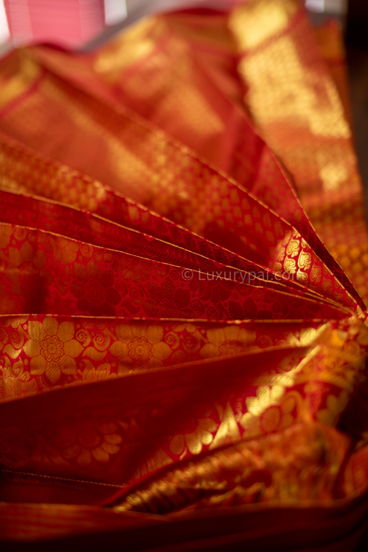 Stunning Tomato Red Kanchipuram Pattu Saree with Exquisite Betel Leaves Design - A Luxurious and Elegant Piece for Any Occasion