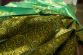Rexona Green Kanchipuram Silk Saree: Handloom Kai Korvai Weave with Lush Multi-Flower & Chakkara Poo Motifs