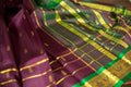 Kanchipuram Silk Saree in Pakku & Green: Handwoven Kai Korvai with Butta-Disco Motif