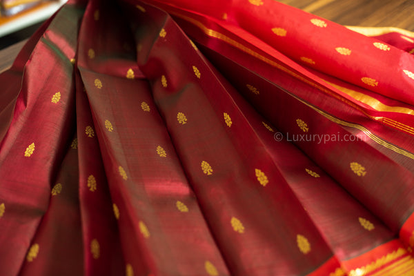 Semi Dola Silk Geometric Print Kanakambaram Saree